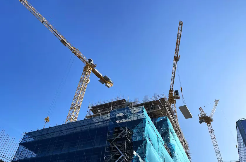 Bouwplaats tijdens inspectie. Foto: Cobouw.