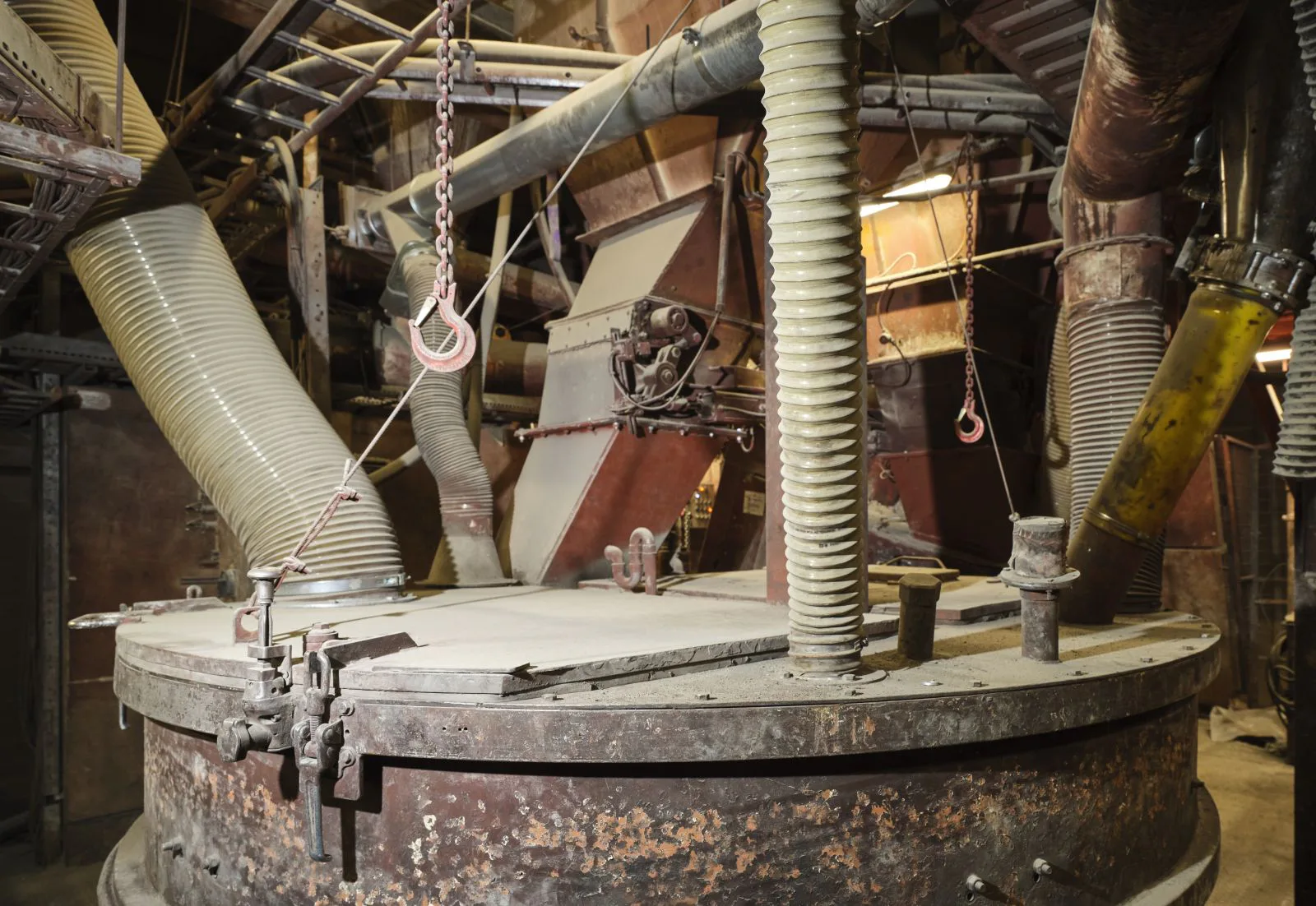 Voorbeeld van een bronafzuiging bij het mengen van betonmortel. Foto: VGM Breed